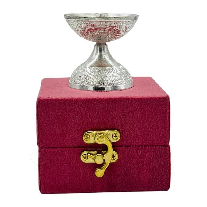 Silver diya (Size: 4 inch of base)